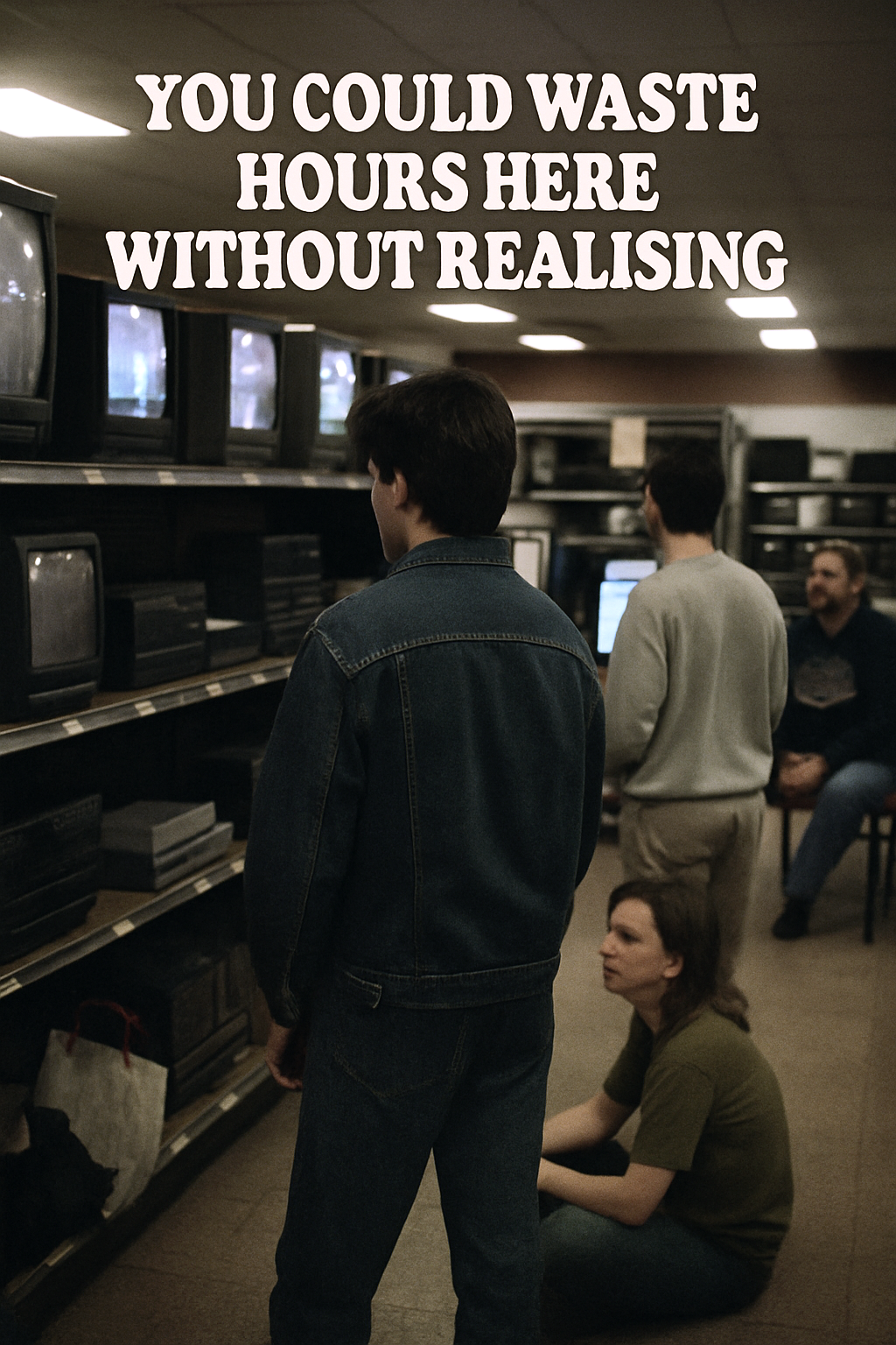 spending hours inside electronics stores